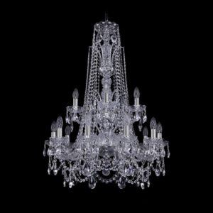 Люстра хрустальная 1411/10+5/240/XL-94/2d Ni
