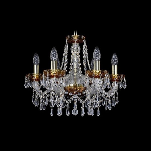 Люстра хрустальная 2403/6/160 G Amber/1B Люстра хрустальная 2403/6/160 G Amber/1B